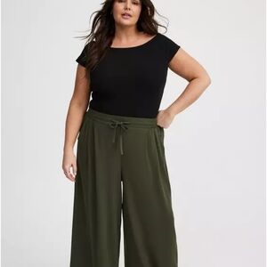 Torrid Dark Green Wide-Leg Pants